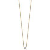 14k 3/4 carat Lab Grown Diamond VS+ F+ Cushion Complete 18 inch Four Prong Pendant Necklace